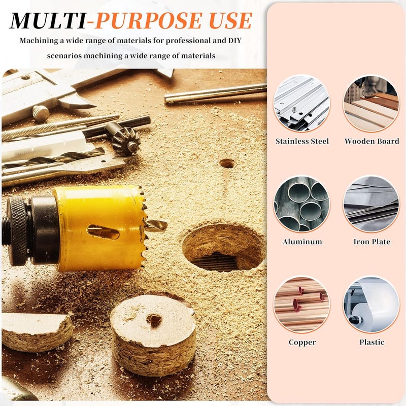 METALLIXITY Hole Saw 78mm (3-1/16"), Heavy Duty Tungsten Carbide with Center Drill Bit Hex Key Spring - Hole Cutters for Thick Stainless Steel Steel Metal Plates. Silver - Image 5